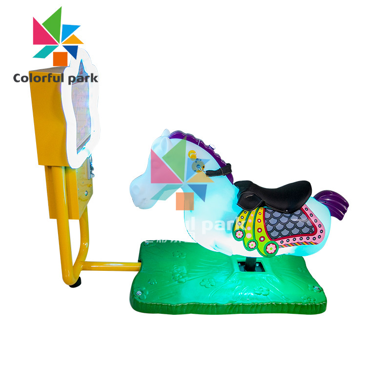 Coin Operated Horse Racing Arcade Machine 220V PVC Material For Theme Park
