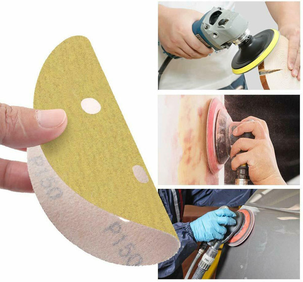 Hook And Loop Automotive Sanding Disc Putty Grinding sandpaper discs 236U yellow