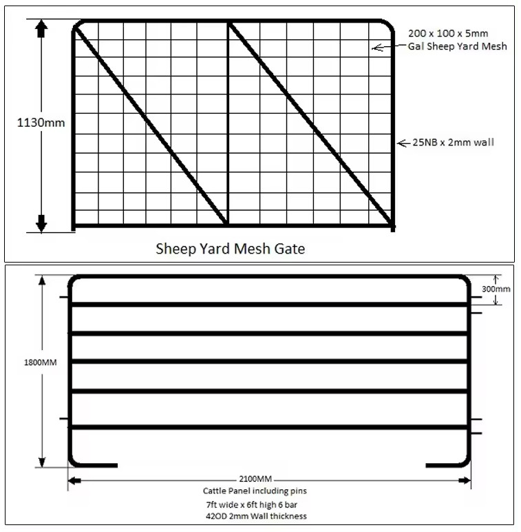 V Stay Galvanized Cattle Fencing Heavy Duty Farm Cattle Gates For Australia Market