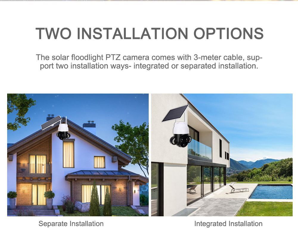 4G Intelligent Solar PTZ Camera Built In Siren 3MP PIR Wireless Solar Camera