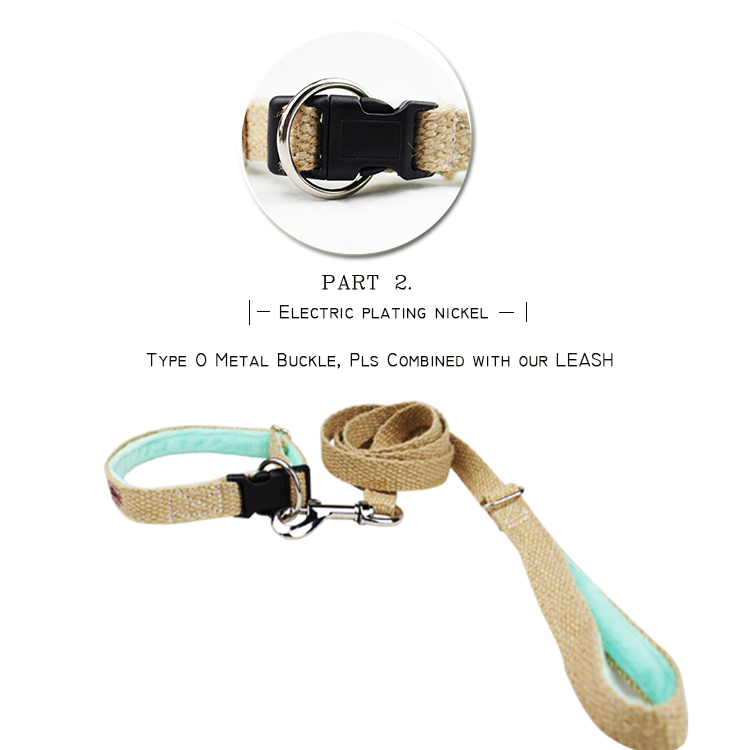C510 Wholesale Custom Logo Luxury Pet Leash Hemp Dog Collar