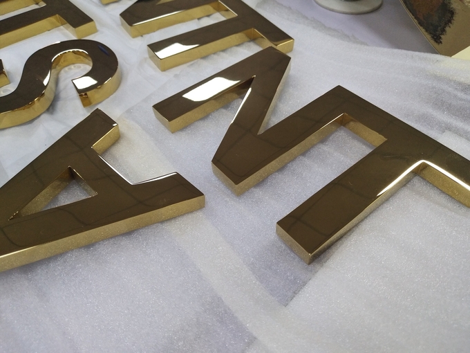 Depth 42mm Decorative Metal Letters Mirror Polished 3D Lettering Signage IP67