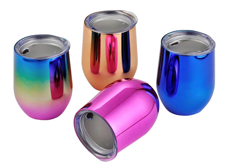 Double Layer Big Belly Stainless Steel Water Cup , 12oz Egg Shell Cup Heat Preservation