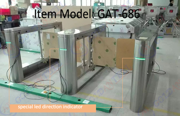 2D barcode ticket system gate , rfid cards swipe turnstile , swing access control turnstile for marine park
