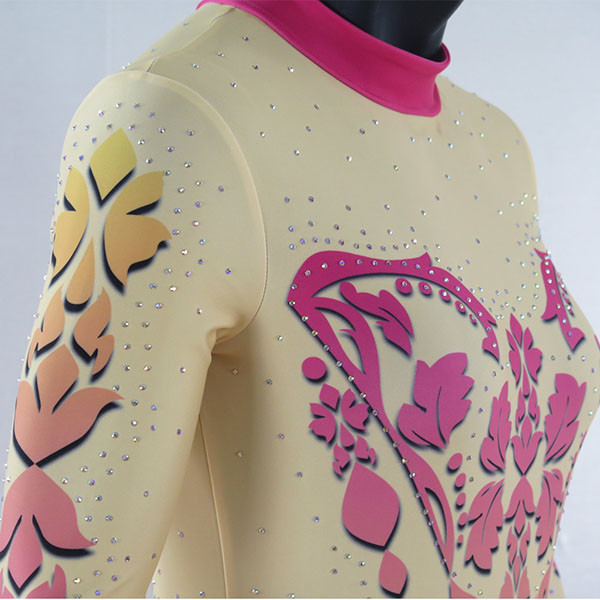 Rhythmic Cool Gymnastics Leotards Sublimation Printing With Back Invisible Zipper