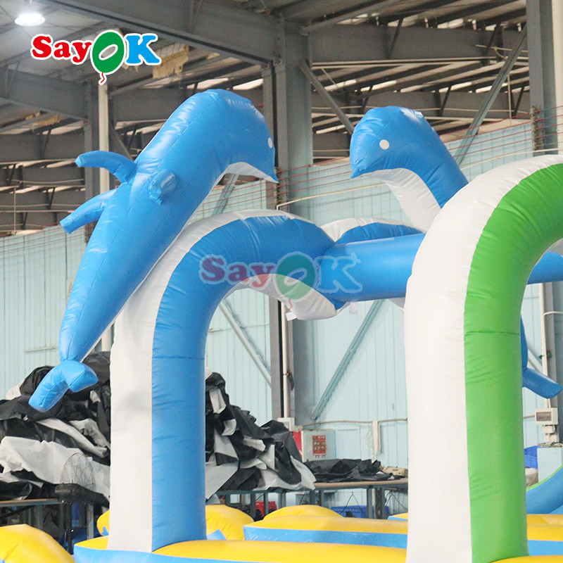 Commercial Summer Water Slide Inflatable Kids Slip And Waterslide With Pool For Custom