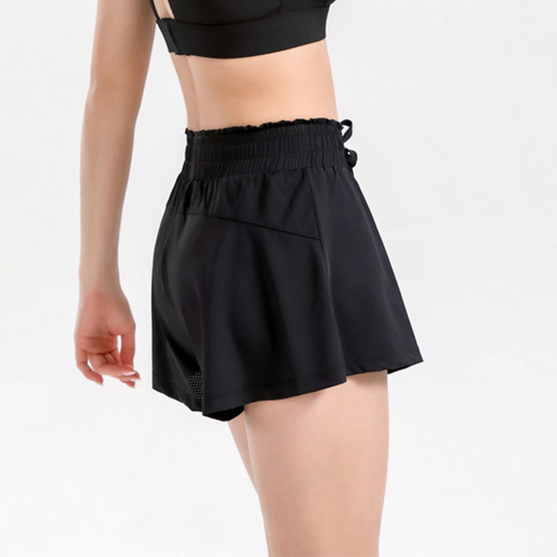 Oem Factory Manufacturer Custom Logo High-Waist Loose Shorts Women Breathable Running Mesh Training Fitness Shorts