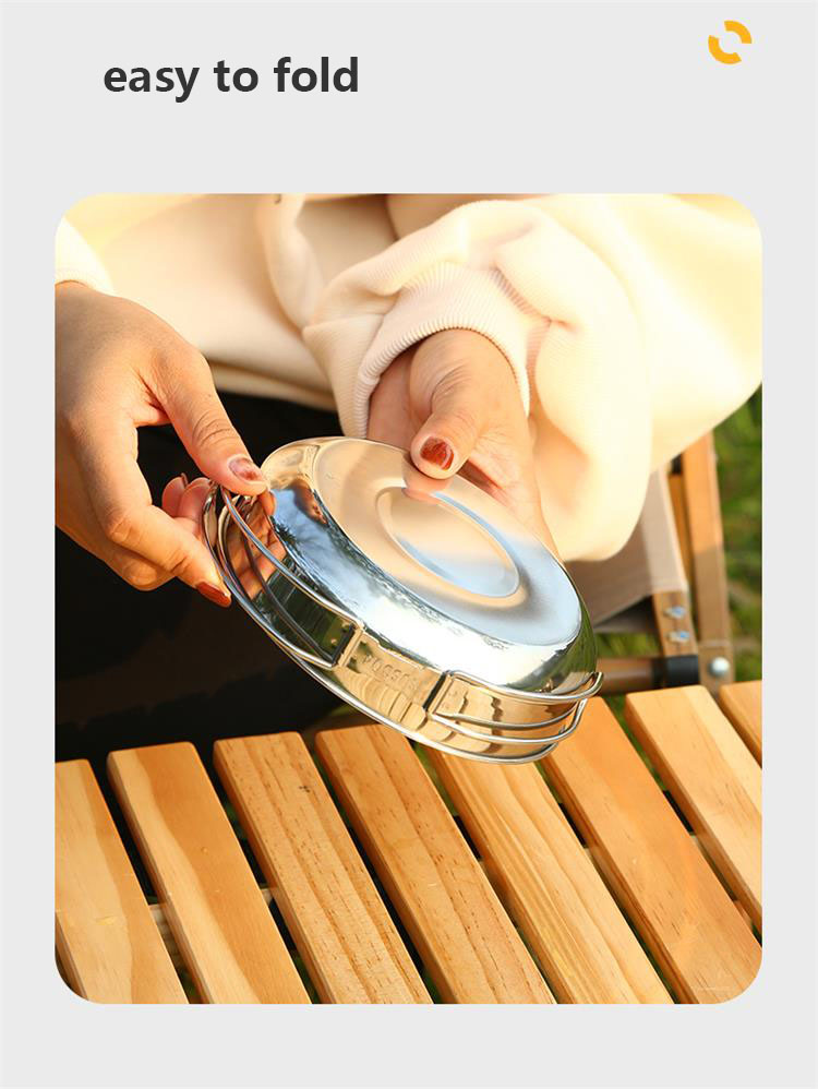 OEM Hiking Picnic Outdoor Cookware Set Stainless Steel Non Stick