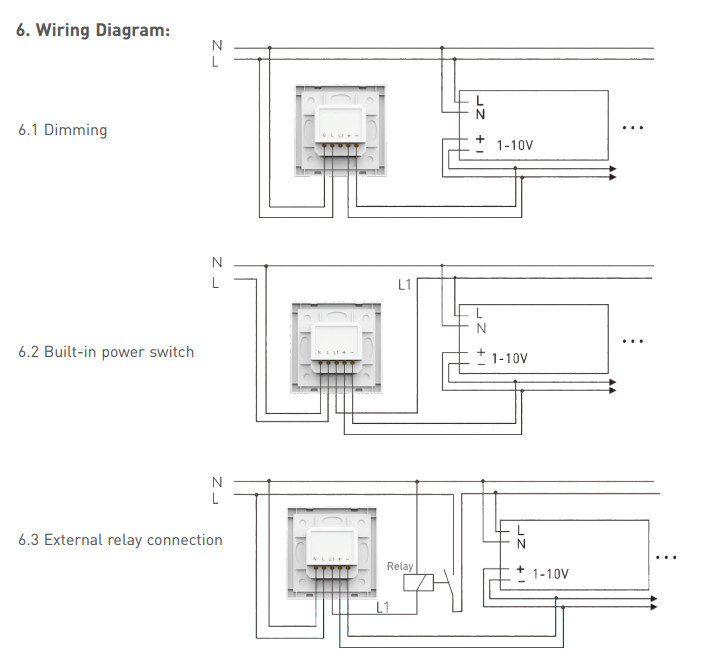 Led Light Wall Dimmer Switch 0-10V ROHS Certificated With Manual Knob