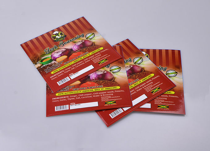 Full color waterproof glossy lamination adhesive paper label sticker for jerk seasoning