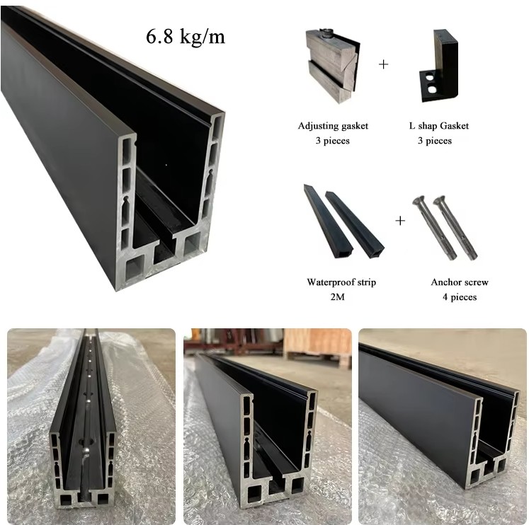 Position Deck Railings Handrails for Resort Apartment Aluminum Glass U Channel Glass Fence Balustrade Railing Position