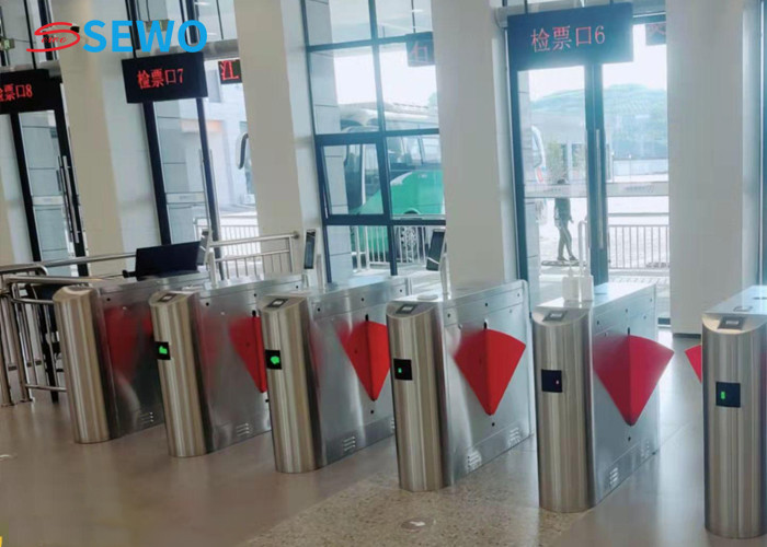 Security Flap Barrier Gate Turnstile For Subway Station Pedestrian Access Control