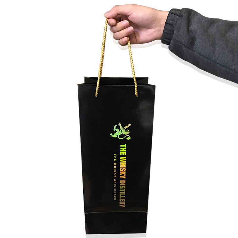 Spot UV Kraft Paper Christmas Wine Bottle Bags 26cm×17cm×8cm