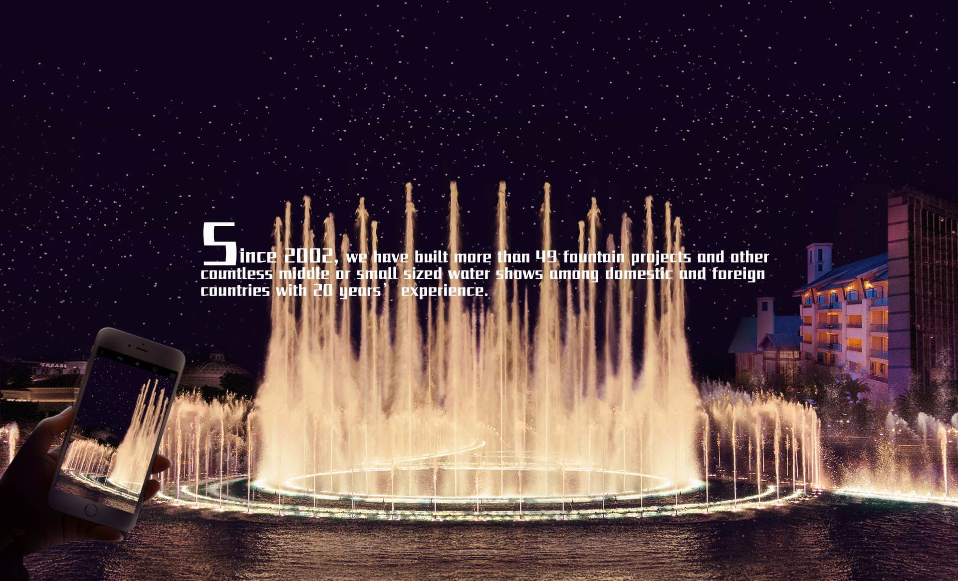 Fancy Computer Controlled Water Fountain Show SS304/SS316/ Iron Cast Material