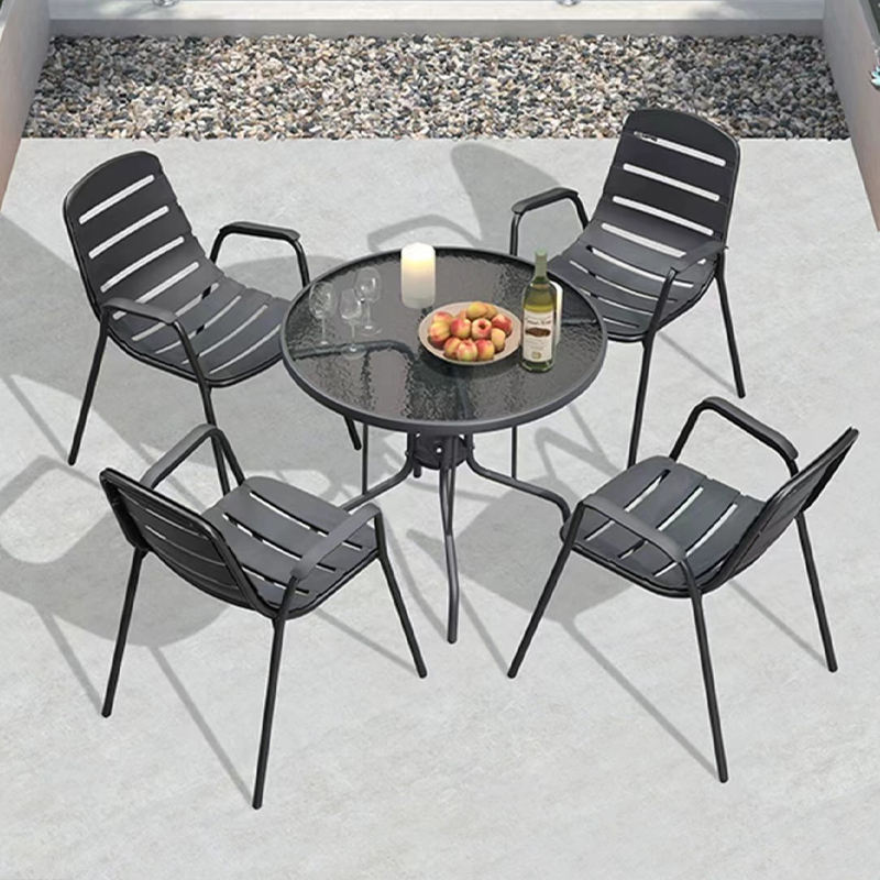 Outside Rattan Garden Table And Chairs Polyester 3 Piece Wicker Patio Set