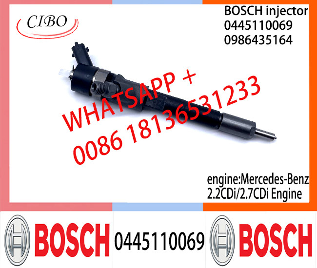 BOSCH injetor 0445110069 0986435164 Diesel Common Rail Injector 0445110069 0986435164 for Mercedes-Benz 2.2CDi/2.7CDi