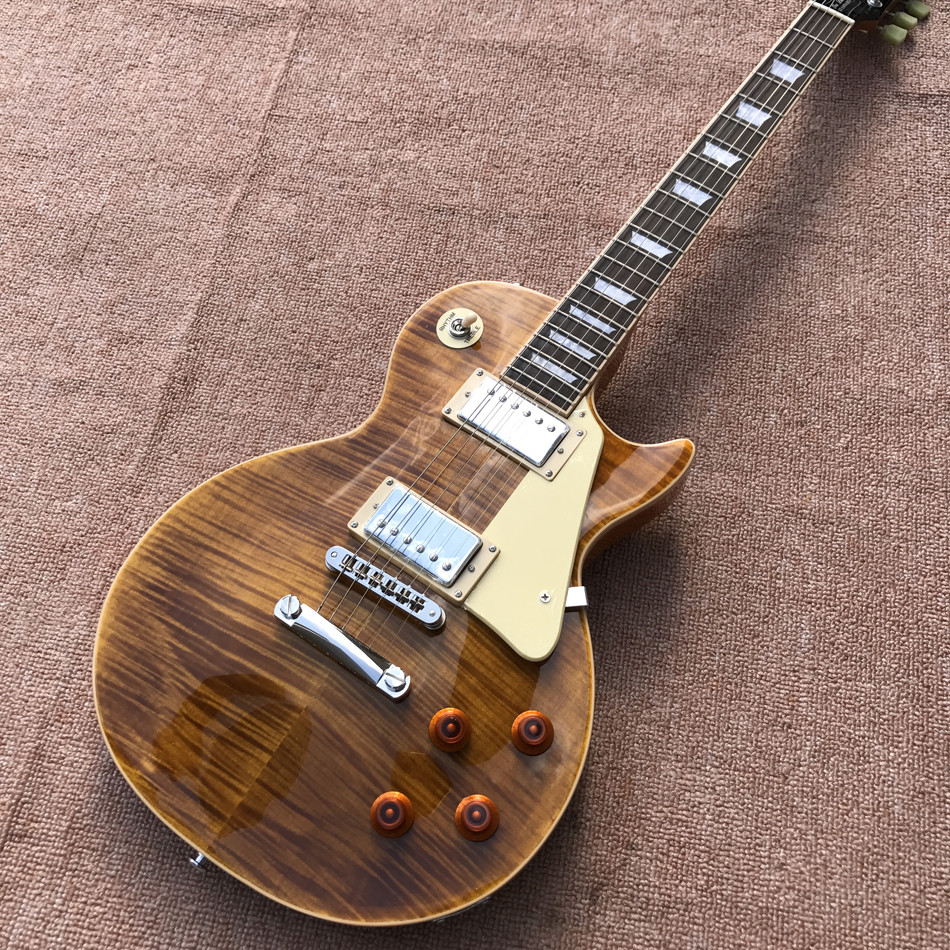 New standard LP 1959 R9 electric guitar, Flame Maple Top, frets cream binding, a piece of neck & body, Tune-o-Matic brid