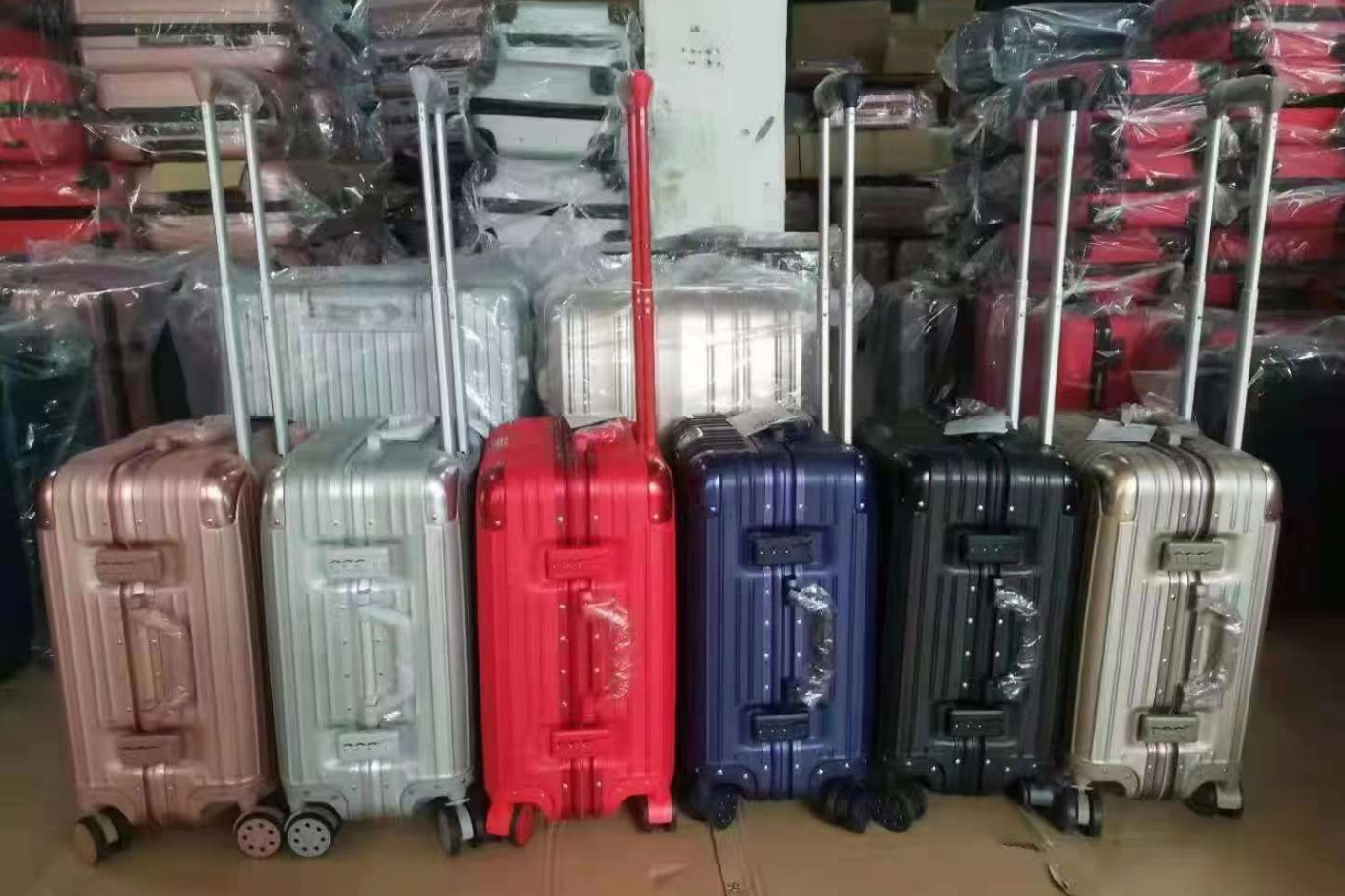 Hard Shell 2024 Luggage Durable Made Stainless Steel Rod Aluminum Frame Luxury Suitcase Aircraft Trolley Waterproof