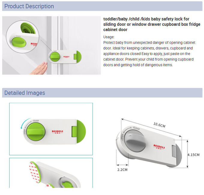 Rotatable Child Safety Window Locks For Sliding Door Or Fridge Cabinet Door