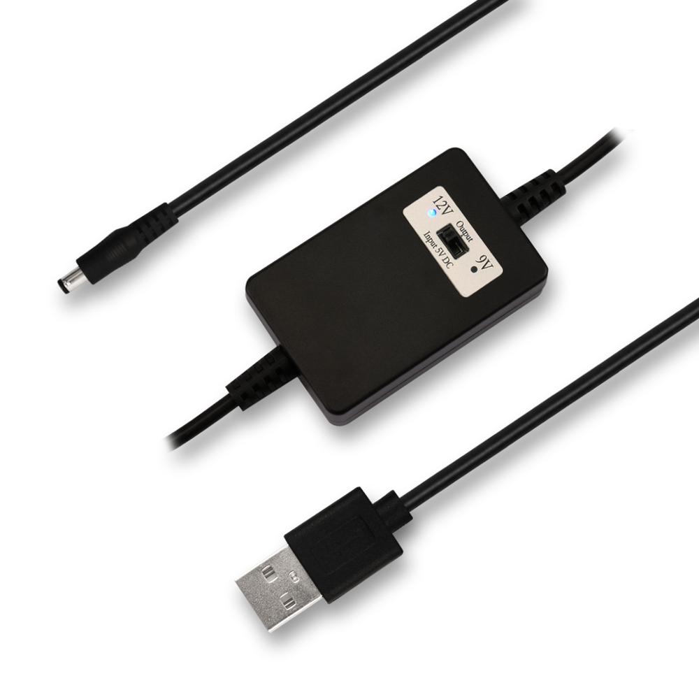 DC 5V to 9V 12V Step Up Converter Boost Module Buck USB AM to DC 5521MM Cable with PVC