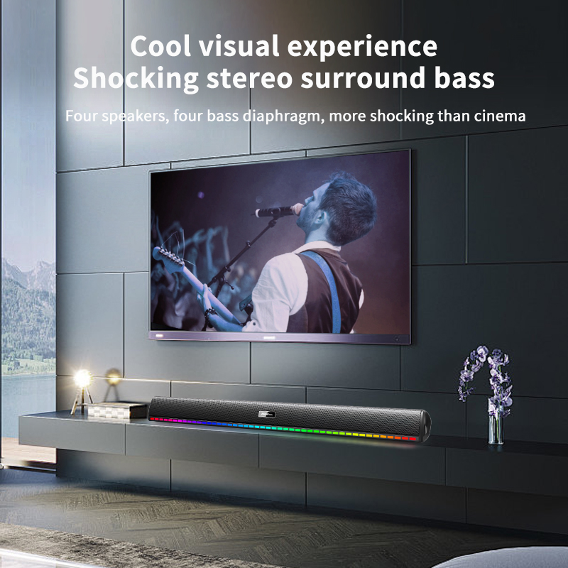 Multimedia Home Theatre System 4 Speakers and Bluetooth Sound Bar with Subwoofer