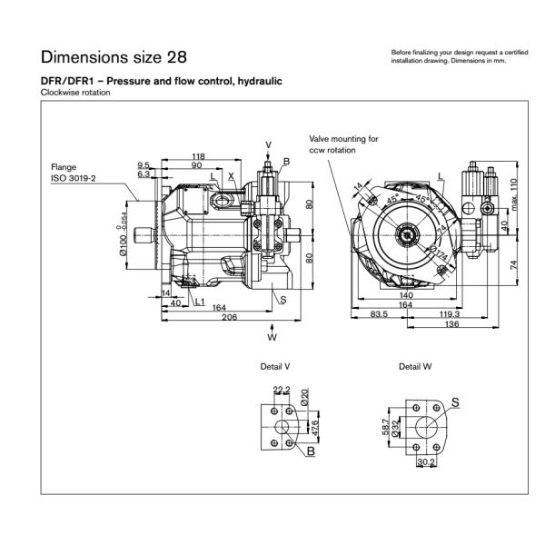 Rexroth Axial Hydraulic Piston Pumps/Variable pump A10VSO28DRS-32R-VPB22U99