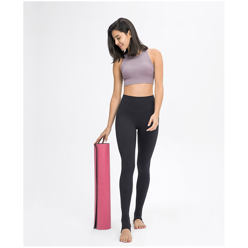Foot Stepping Sports Yoga Pants Capri Solid Slim Fit High Waist Training Leggings