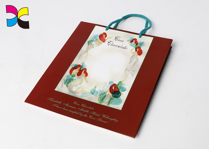 Offset Custom Printed Recycled Paper Bags 210gsm C1s Art Paper Company Promotion