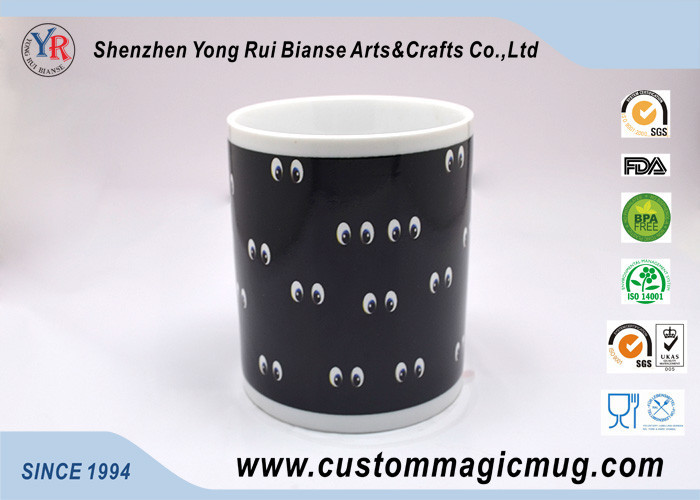Heat Changing Personalized Kids Mugs White Ceramic Happy Face