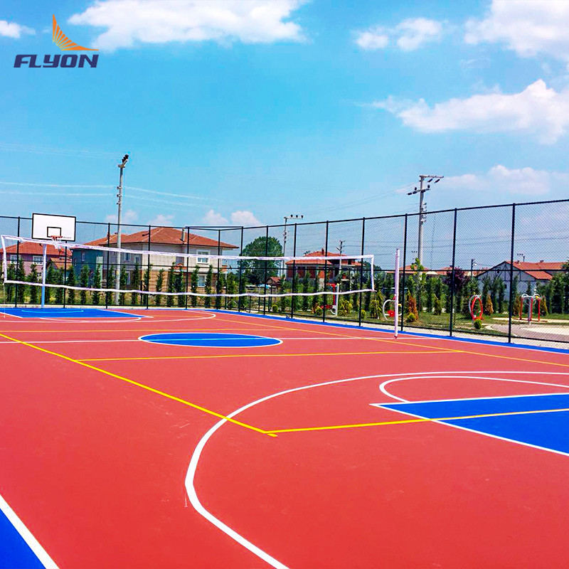 Polyurethane Smooth / Textured Surface Sport Courts Certified By ITF With Class 1 Fire Resistance