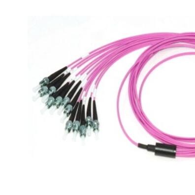 OM4 Fiber Optic MPO To ST , MPO Connector Fiber 125um For Communication