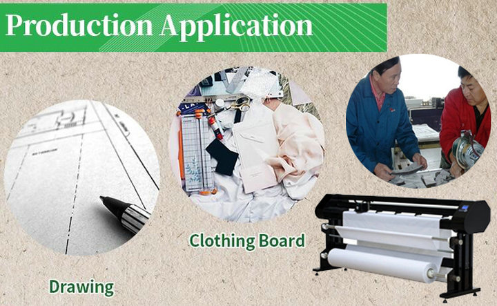 60gsm 70gsm 60'' 70'' 72'' Width White CAD Plotter Paper For Garment Factory