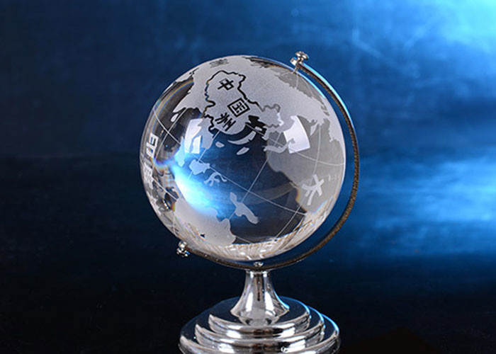 Crystal Home Decorations Crafts K9 Globe Ball With Sand Blasting World Map