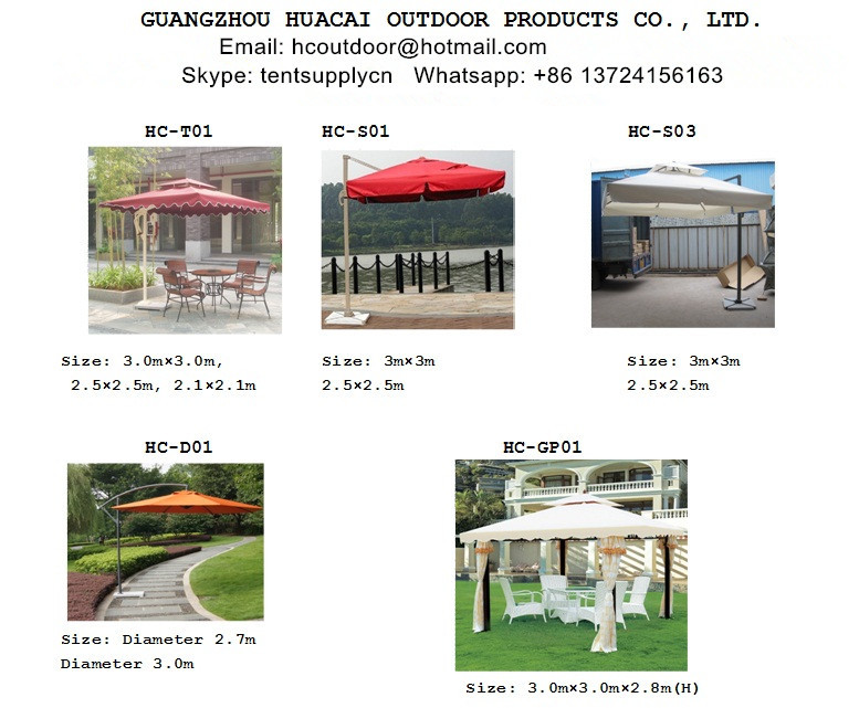 Aluminum Cantilever Parasol Waterproof Outdoor Garden Hanging Umbrella