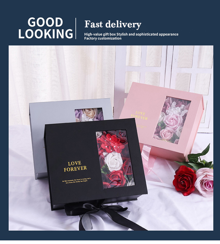 Ribbon Bow Cardboard Gift Packaging Box Bulk Flower Boxes
