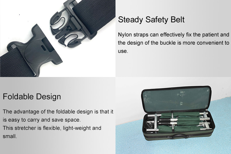 High Strength 214cm 4 Folding Collapsible Ambulance Stretcher For Ambulance Car