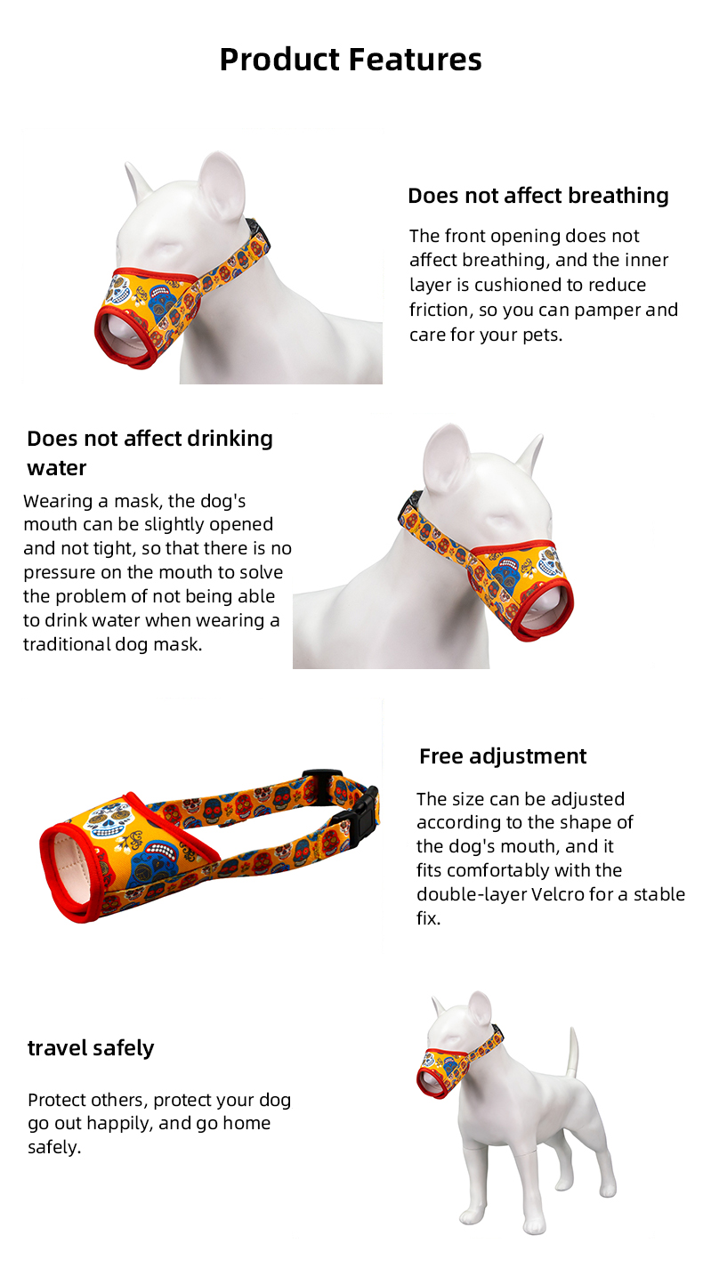 Adjustable Soft Breathable Nylon Mask Safety Dog Mouth Cover Anti Biting Barking Pet Muzzles