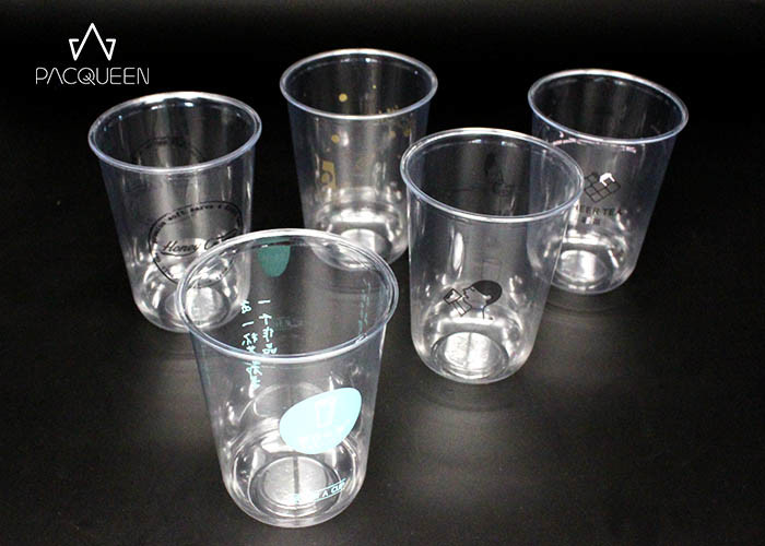 Recyclable PET Disposable Plastic Drinking Cups For Cold Beverage