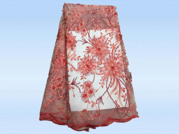 Nigeria Lace Tulle Based Embroidery Sequin Lace Apparel Fabric colorful swiss