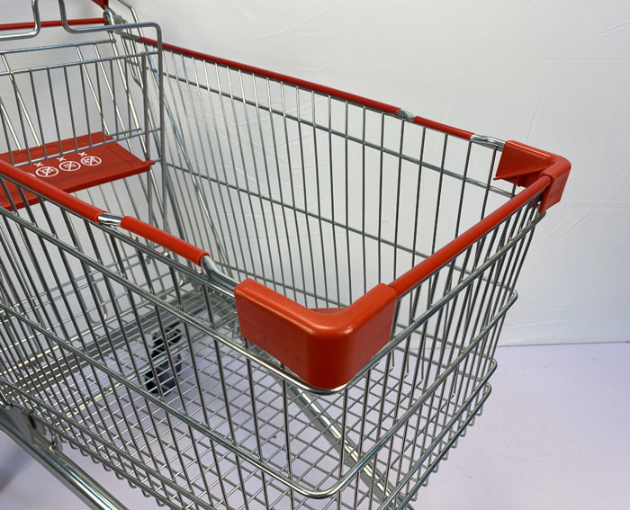 150L Large Capacity Foldable Metal Shopping Trolley With Child Seat