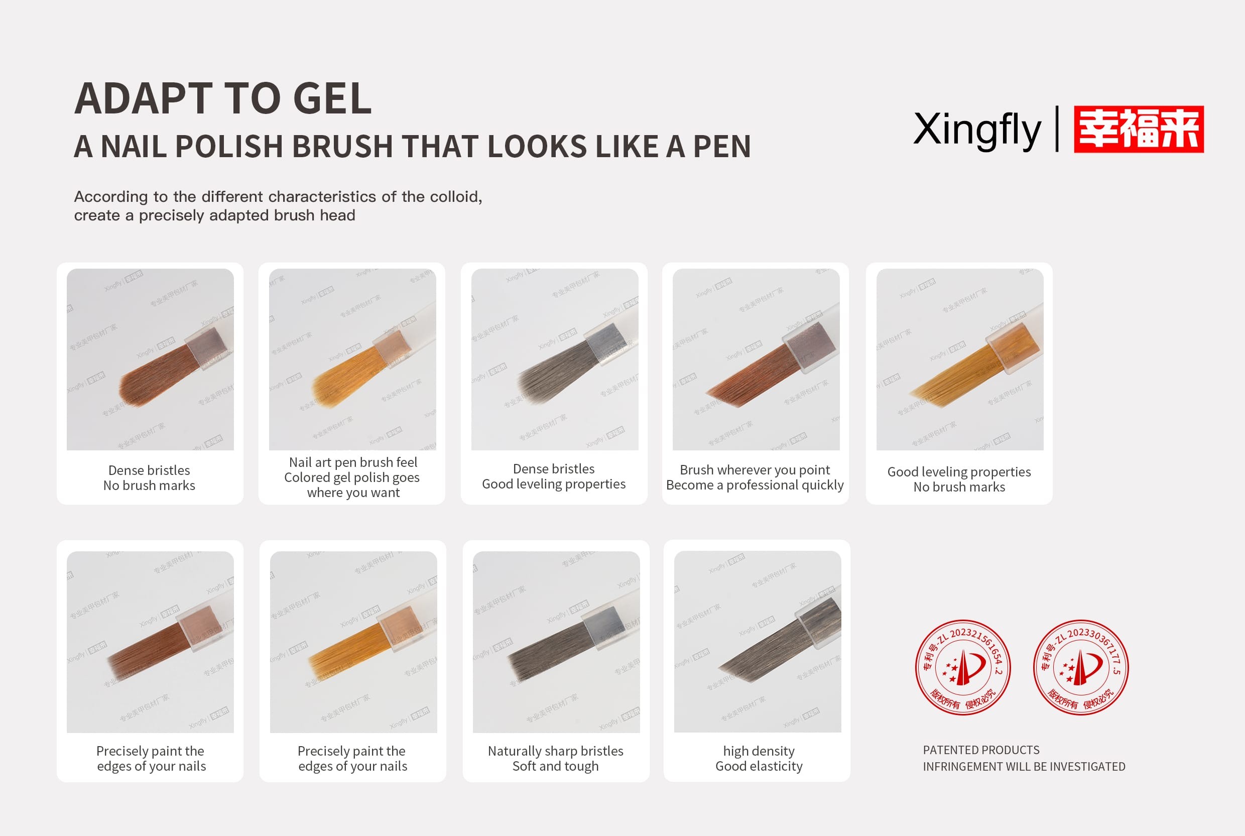 Gel Polish Square Bottle 13ml UV Gel Empty Square Nail Polish Bottle With Brush Cap