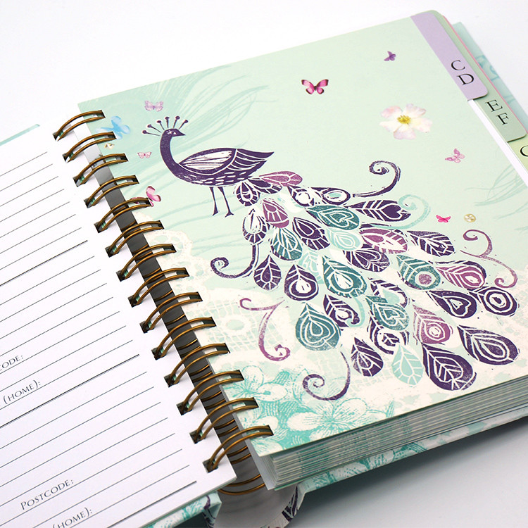 Hidden Hardcover Spiral Binding Book Printing Service With Tab Dividers 176*190mm