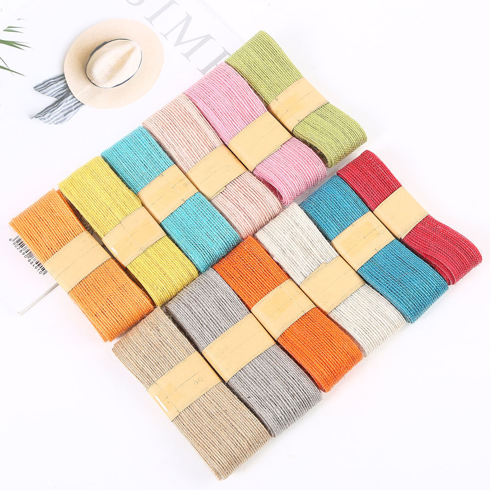 Orang Red Green Jute Burlap Ribbon Multi Purpose Thin Burlap Ribbon