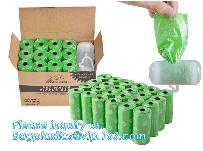High Quality Eco-friendly Degradable Fashion With Printing Doggy Pet Dog Waste Poop Bags, Eco friendly pet dog waste poo