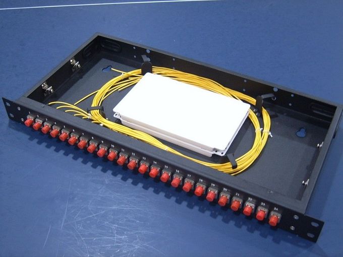 1U Sliding Splicing Fiber Optic Patch Panel 1550nm Wavelength With Cable Guide