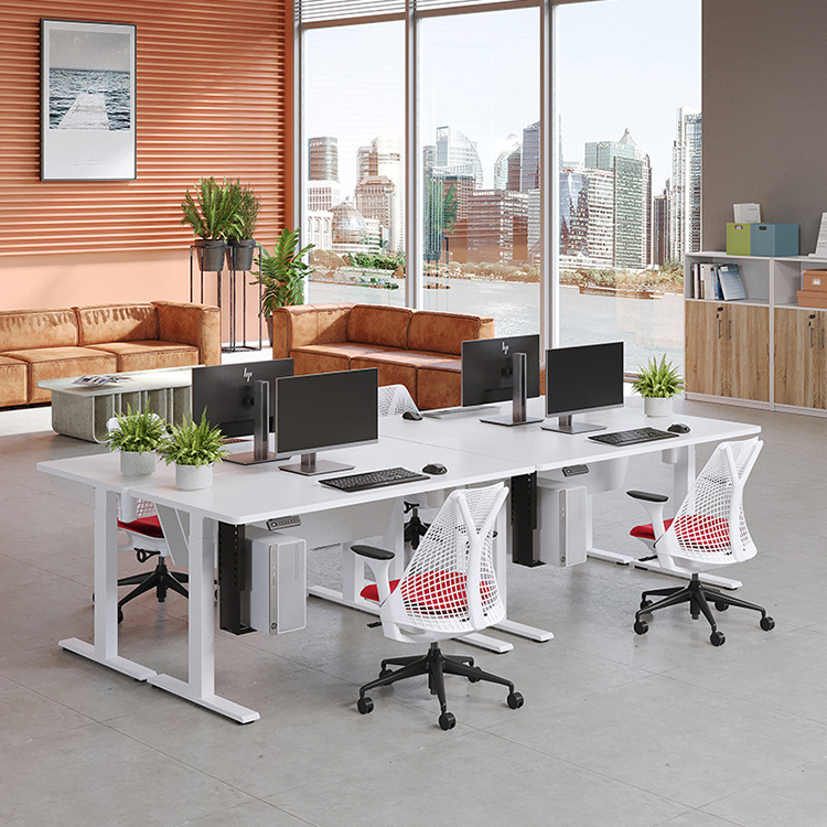 Custom Wooden White Automatic Elevating Desk The Perfect Addition to Your Home Office