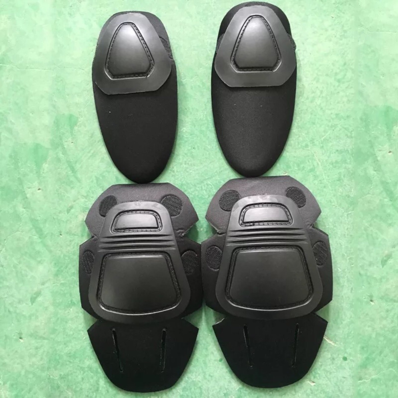 Professional Protection Frog Knee and Elbow Pads Flexible Black Polyester for Safety