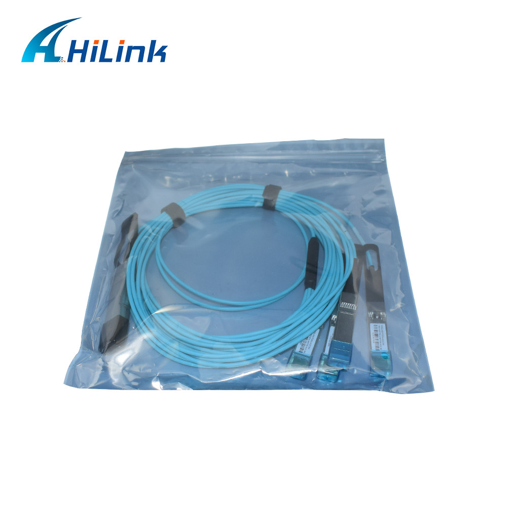 100G QSFP28 To 4X25G SFP28 Breakout Active Fiber Optic Cable OM3 3m Length
