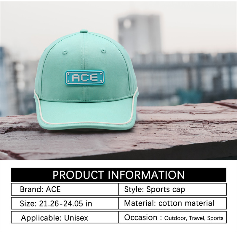 Oem Custom Ace Rubber Patch Pvc Logo Baseball Cap 6 Panel Sports Hats Gorras