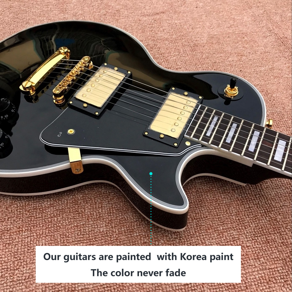 Custom LP electric guitar with ebony fretboard with mahogany body and neck